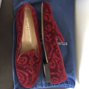 Stubbs and Wootton red velvet slippers