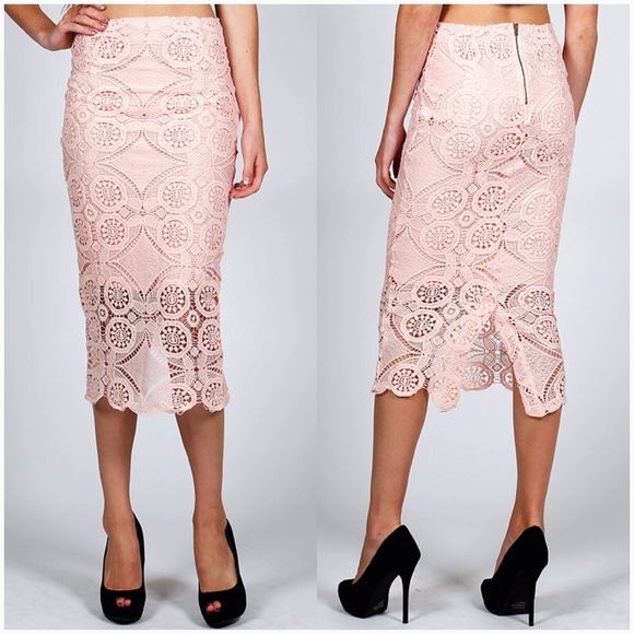Dresses & Skirts - Midi Crocheted Lace Skirt