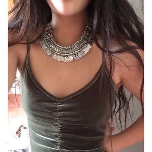 Boho Turkish Silver Coin Bib