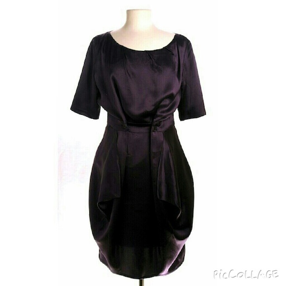 Acne 100% silk Shift Dress, Dark Purple, Size 6