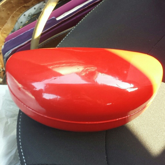 Red sunglasses case