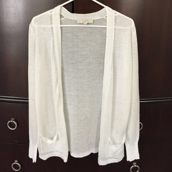 Loft sheer cardigan white small