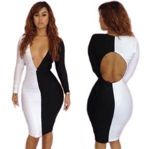 Sexy V-neck Bandage Bodycon Club Dress