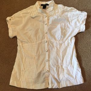 Short Sleeve White Button-Down Shirt