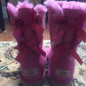 Hot Pink Ribbon Uggs, never worn!