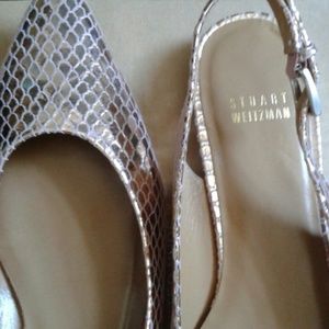 Champagne Snakeskin Flats