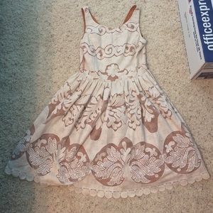 White & Burnt Orange Dress