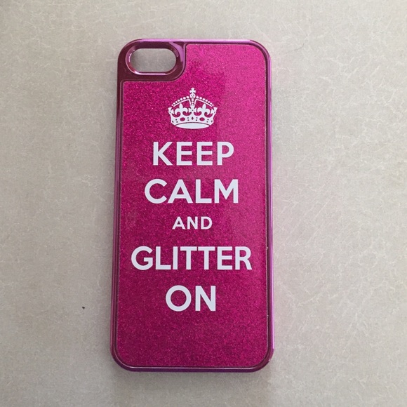 iPhone 5/5s case keep calm glitter on