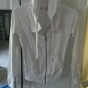 Plain white zip up hoodie