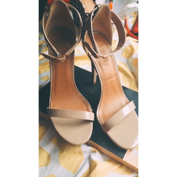 Tan strappy heels
