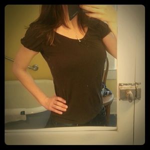 Ann Taylor LOFT dark brown top