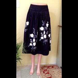 Black White A-Line Skirt NWT