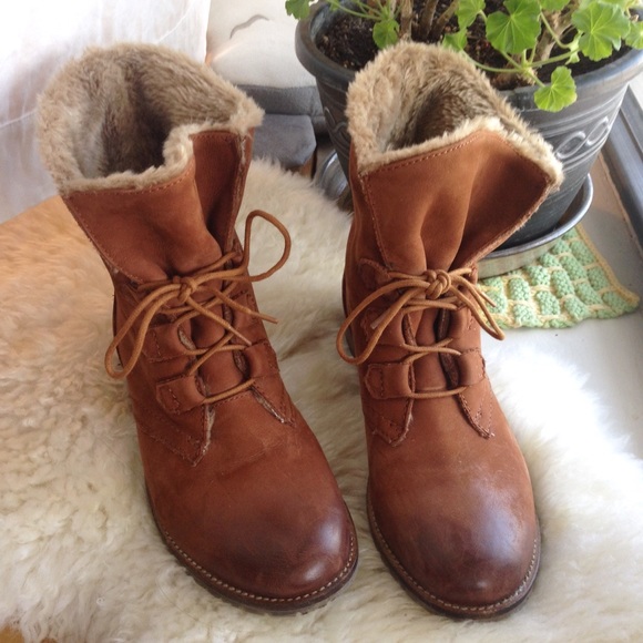 Cognac Brown Nubuck Fold Over Genuine Leather Boot