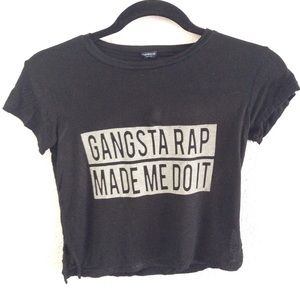 Brandy Melville gangsta rap crop tee