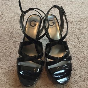 Black strappy heels