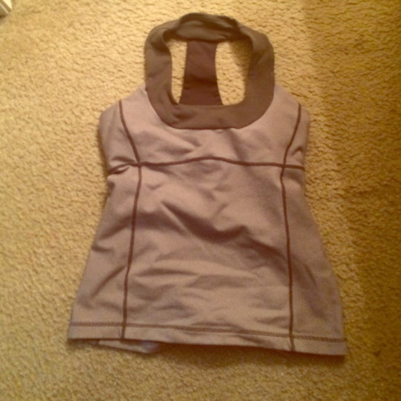 Lululemon tank top in purple and gray.
