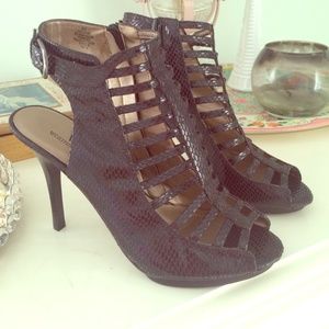Black caged heels size 8
