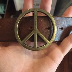 TARGET "Peace Sign" genuine leather belt