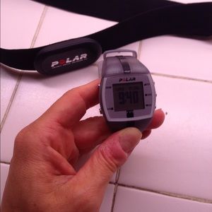 Polar exercise tracking watch and chest band
