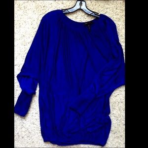 ALL SIZES royal blue silk-feel top BCBG