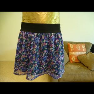 Elastic Band Floral Skirt