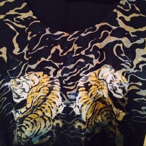 🐅Silence + Noise Asymmetrical Dress w Tiger Print