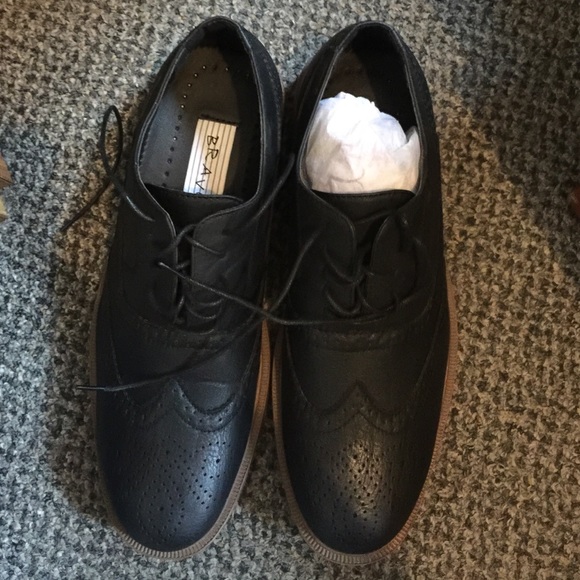 Black leather mens oxford make an offer🎀 - Picture 1 of 4