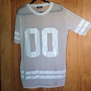 White mesh flowy top