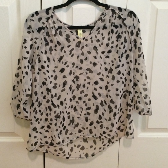 Animal print sheer top