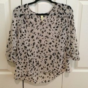 Animal print sheer top