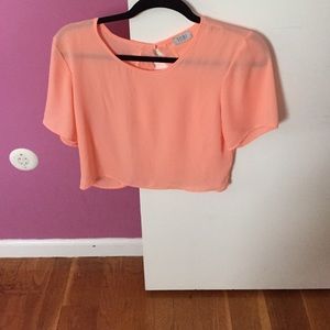 Open back sheer crop top