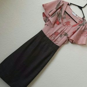 Pink and brown floral Dress