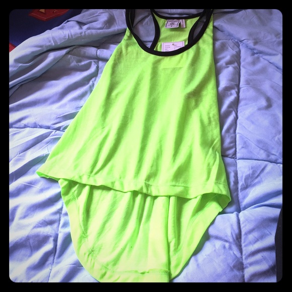 Bright green crop top tank