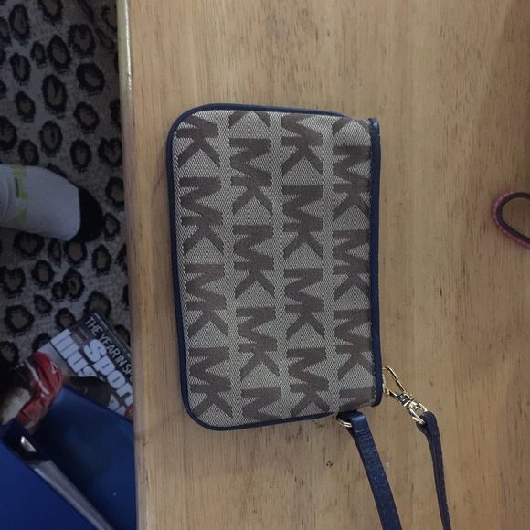 Blue Michael Kors wristlet