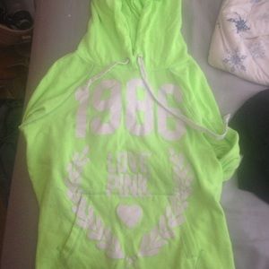 PINK neon crop hoodie