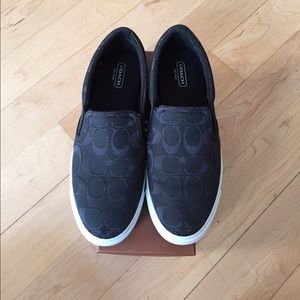 Black Coach slip on sneakers