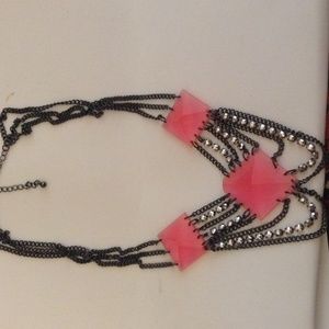 Collar black and pink necklace