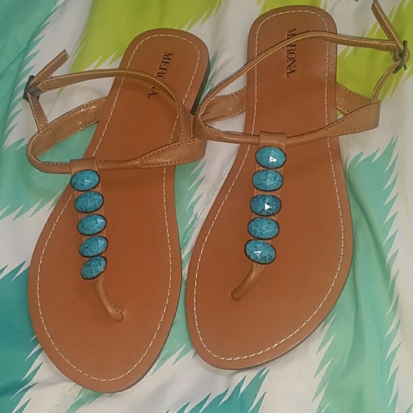 Camel colored thong sandals