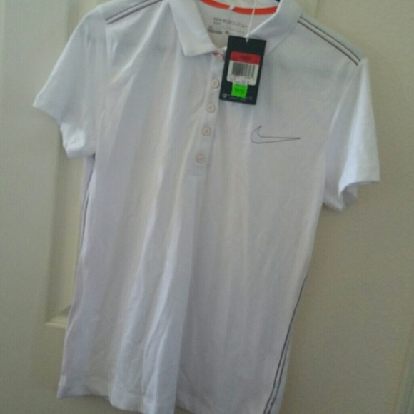 Brand New! NIKE white dri-fit golf polo