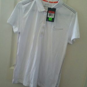 Brand New! NIKE white dri-fit golf polo