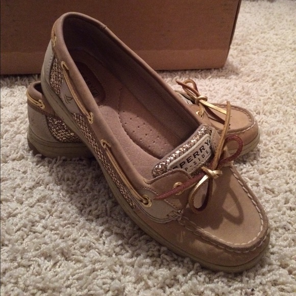 Gold Sparkly Sperrys