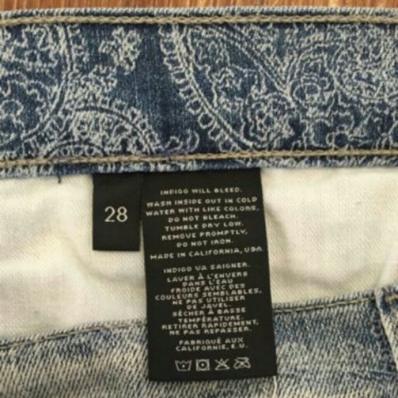 J BRAND vintage paisley shorts sz 28 NWT - Picture 4 of 4