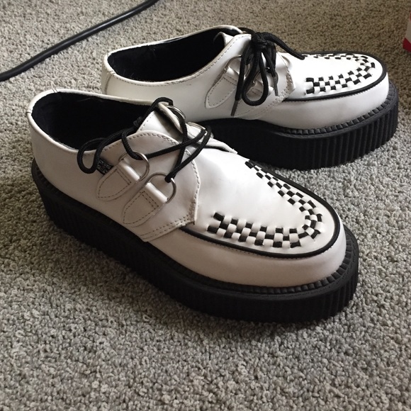 TUK White Leather Viva Mondo Creeper