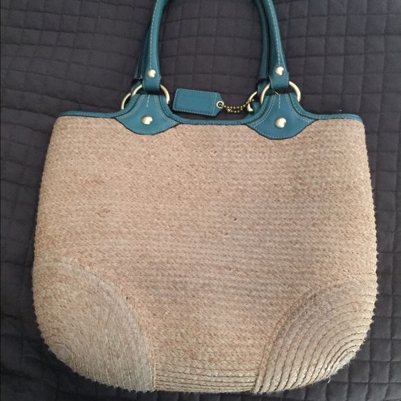 Coach straw handbag - Picture 3 of 4