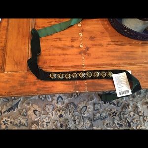 Emerald green velvet sash- Anthropologie NWT