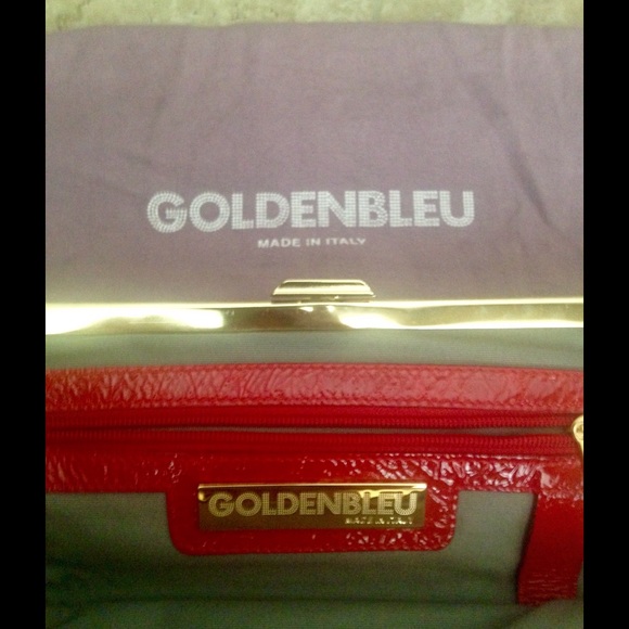Red GoldenBleu clutch