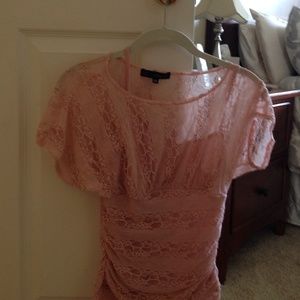 Lace dusty rose top