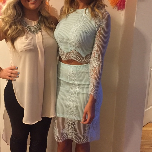AKIRA Dresses & Skirts - Lace crop top and skirt