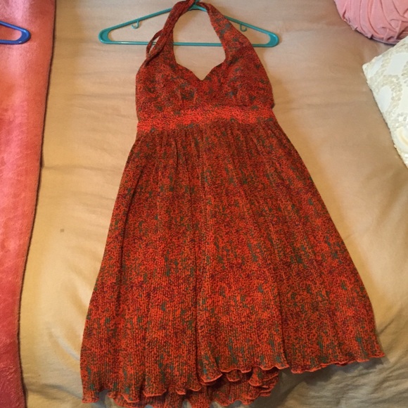 Orange halter Bebe dress