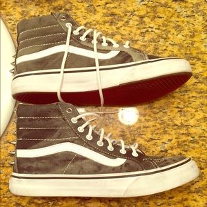 Gray high top vans with spikes